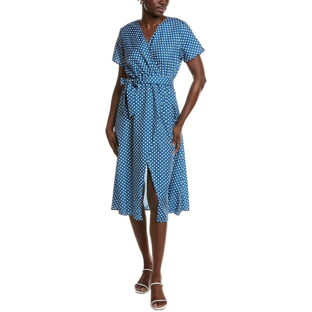 Ipponelli Womens  Faux Wrap Dress, Blue